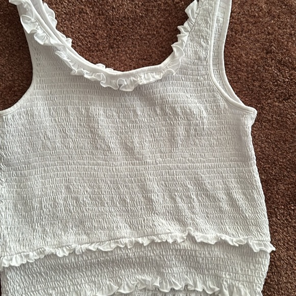 BUNDLE 4 for $30 EBUC SO GOODS FOR LIFE LADIES XL STRETCH WHT COTTON TANK FRILLS - Picture 6 of 8